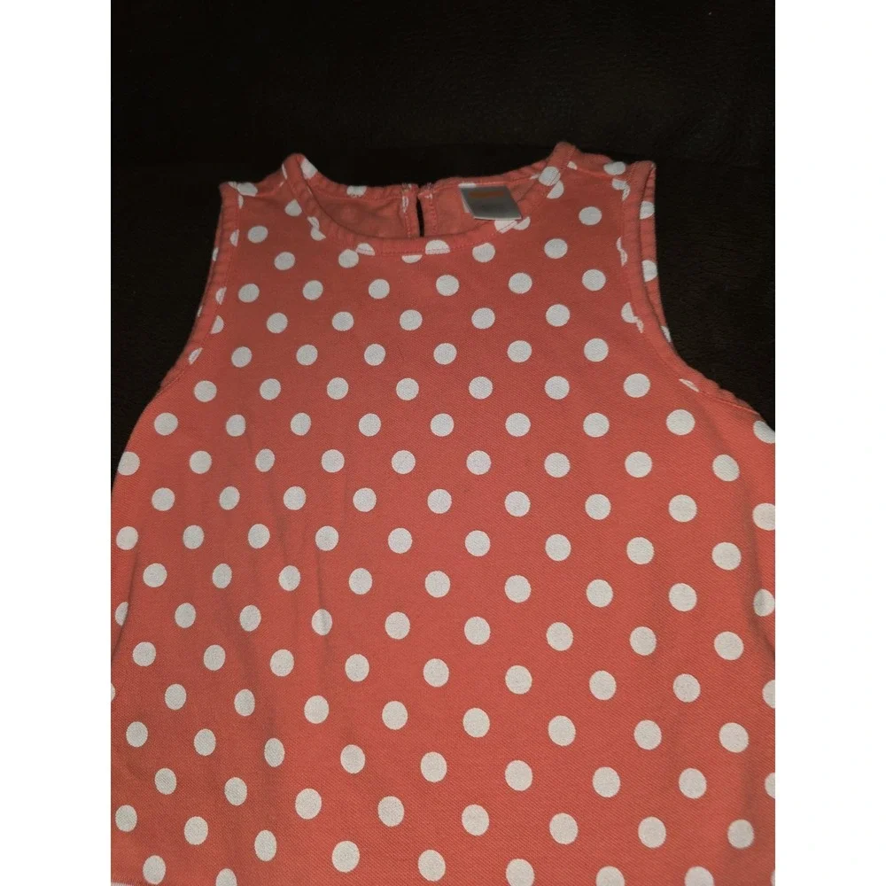 Gymboree preppy peach polka dot dress size 7
